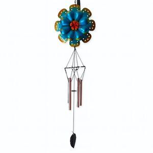 Trueliving Outdoors Hanging Flower Leaf Wind Chime Multicolor Garden Ornament